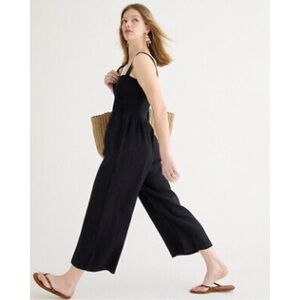 Jcrew Black Linen Jumpsuit